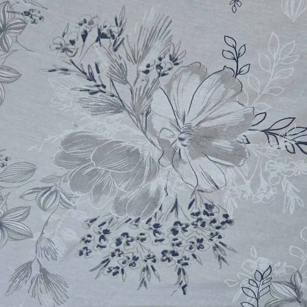 Cotton & Silk Scarf Lightweight Angled Ends Grey Blue Italy